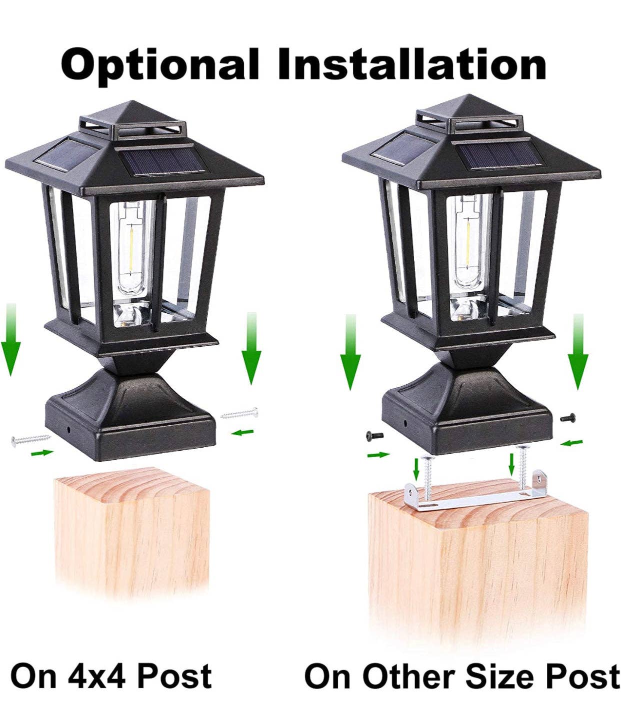 OutdoorSolarOutlet – wholesale Outdoor/lawn light – SmartYard Metal Solar Post Lights 4X4 Outdoor, Waterproof Fence Post Lights 2 Pack3