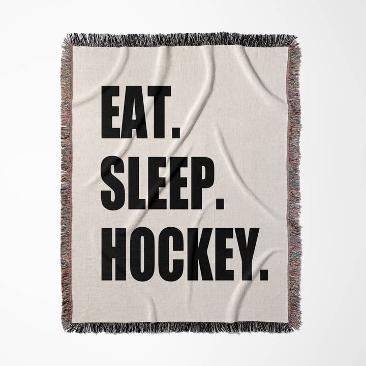3dRose – wholesale Throw blanket – 3dRose, Eat Sleep Hockey - text gift for sport team players and enthusiasts, Blanket0