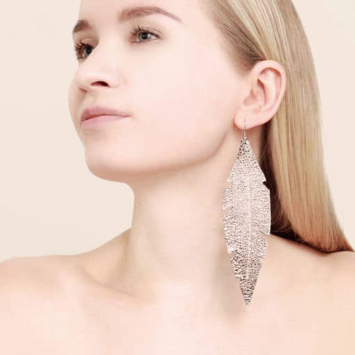 Viaminnet - Wholesale Dangle Earrings - FEATHERS Grande, Rose Gold1