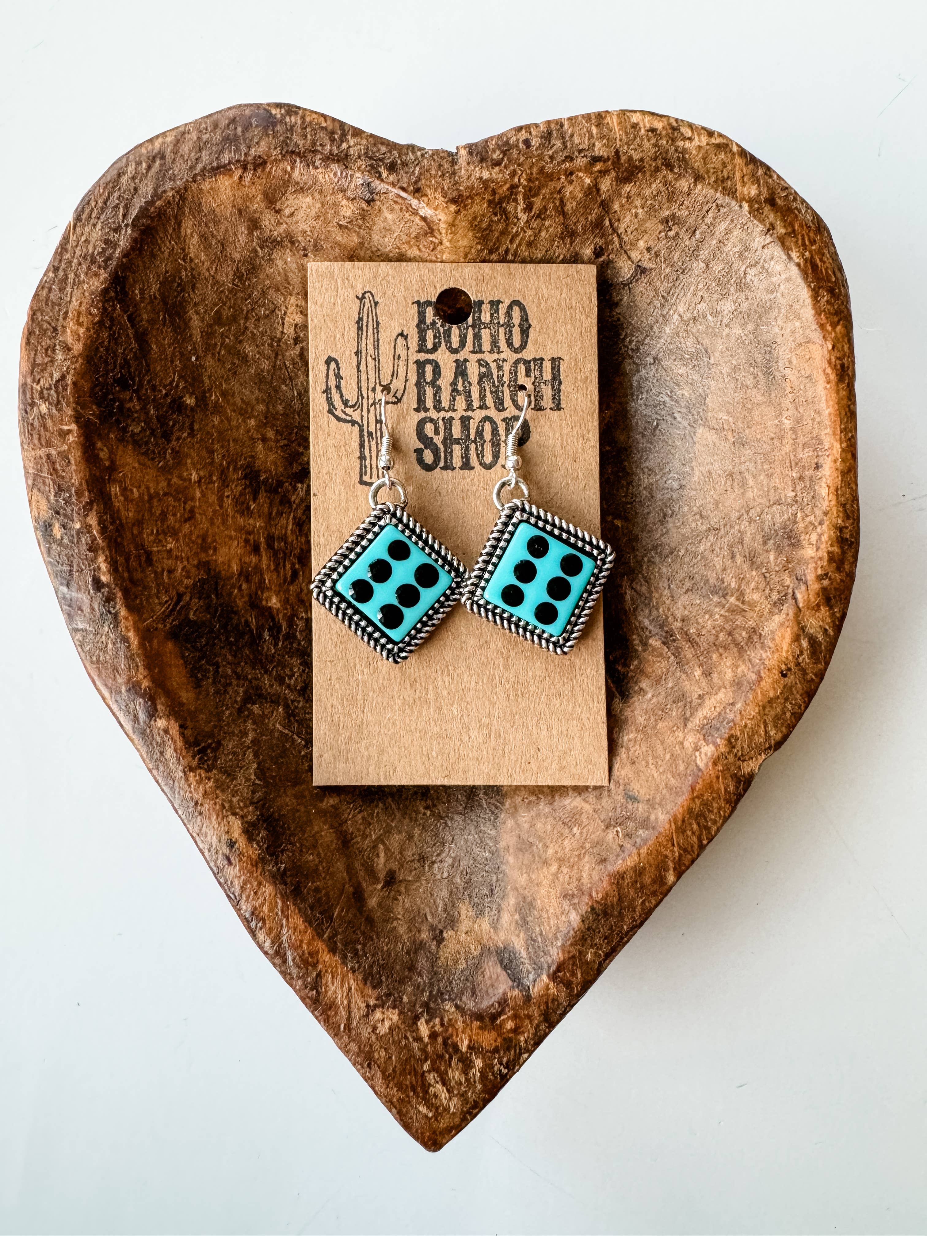 Boho Ranch Shop - Wholesale Dangle Earrings - Western Dangle Dice Pendant Earrings 3