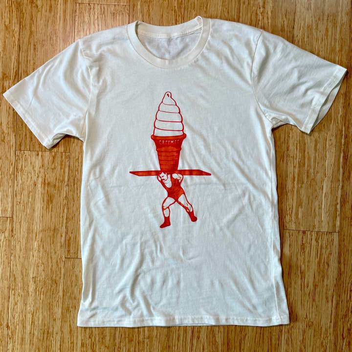 Creemee Strongman lustiges Eiscreme-T-Shirt für den Großhandel von Colossal Sanders
