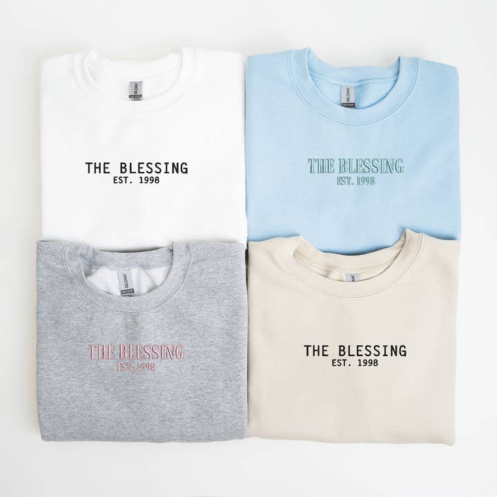 Sudaderas familiares bordadas personalizadas de The Blessing para venta al por mayor de One Nine