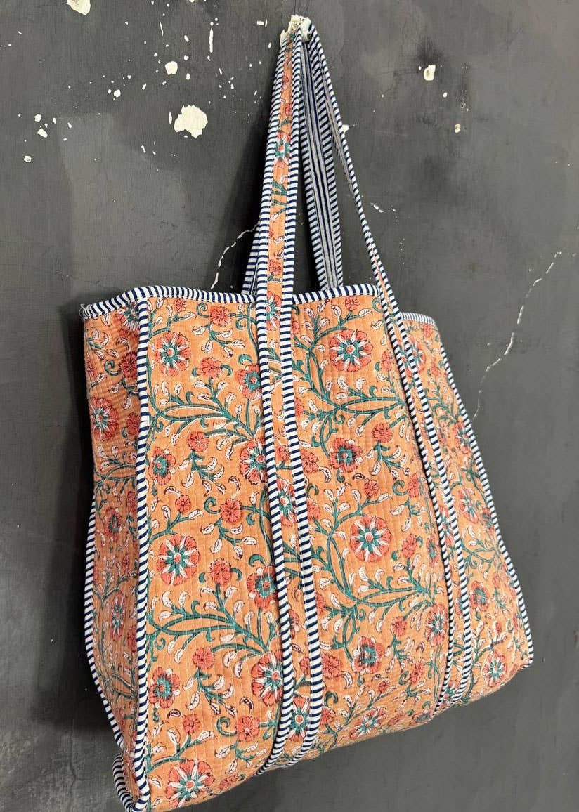 GYPSY STUDIO - Wholesale Shoulder Bag - Women's - Shoulder Bag Block Print Large Market Bag Quilted Cotton Bag5