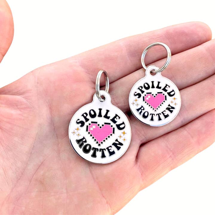 Bad Tags - Wholesale Pet Identification Tag - Cat/Dog - Cute Durable Dog Collar Charm - Spoiled Rotten