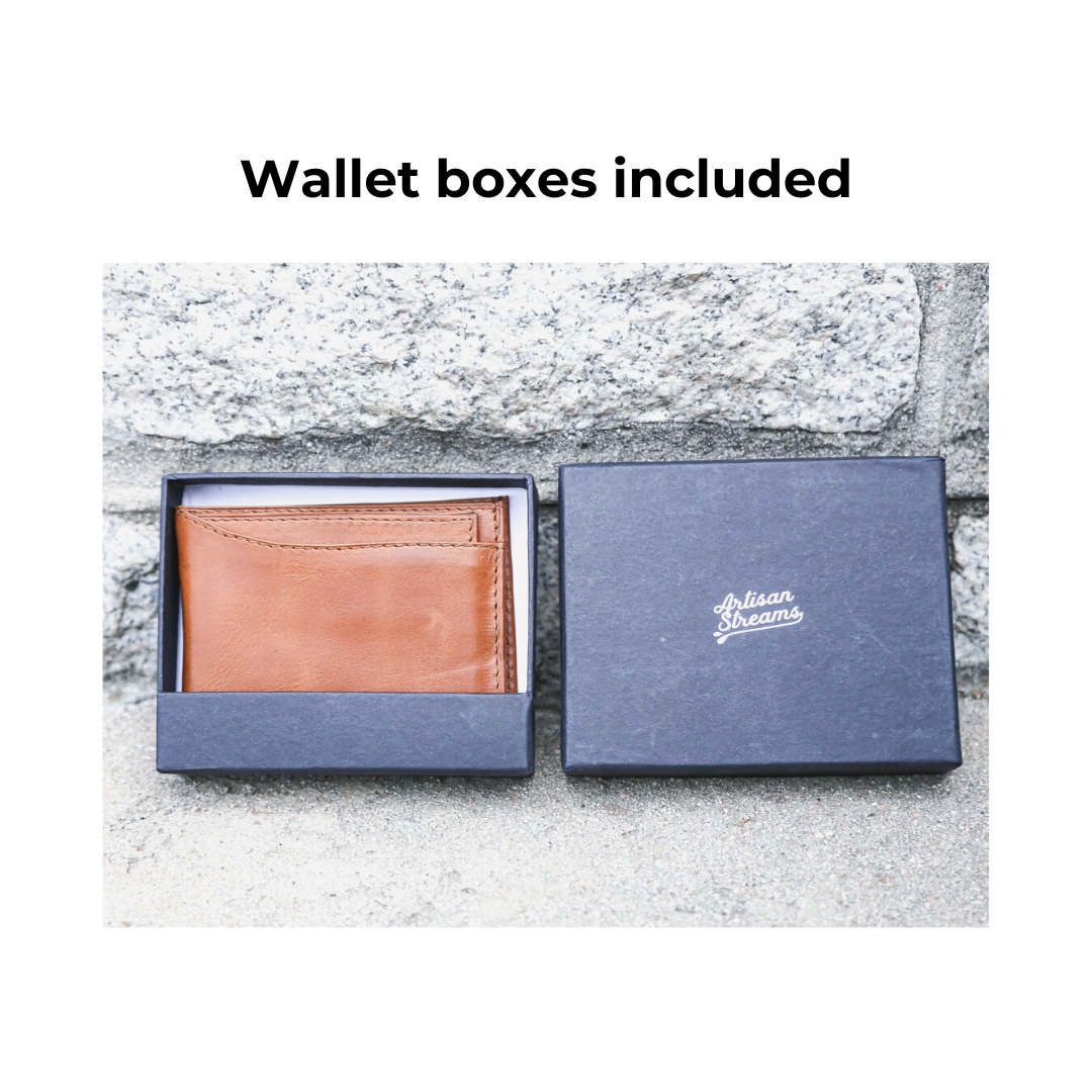Artisan Streams – wholesale Wallet - Men’s – Men's raw leather bifold wallet - standard brown (Waseem)7