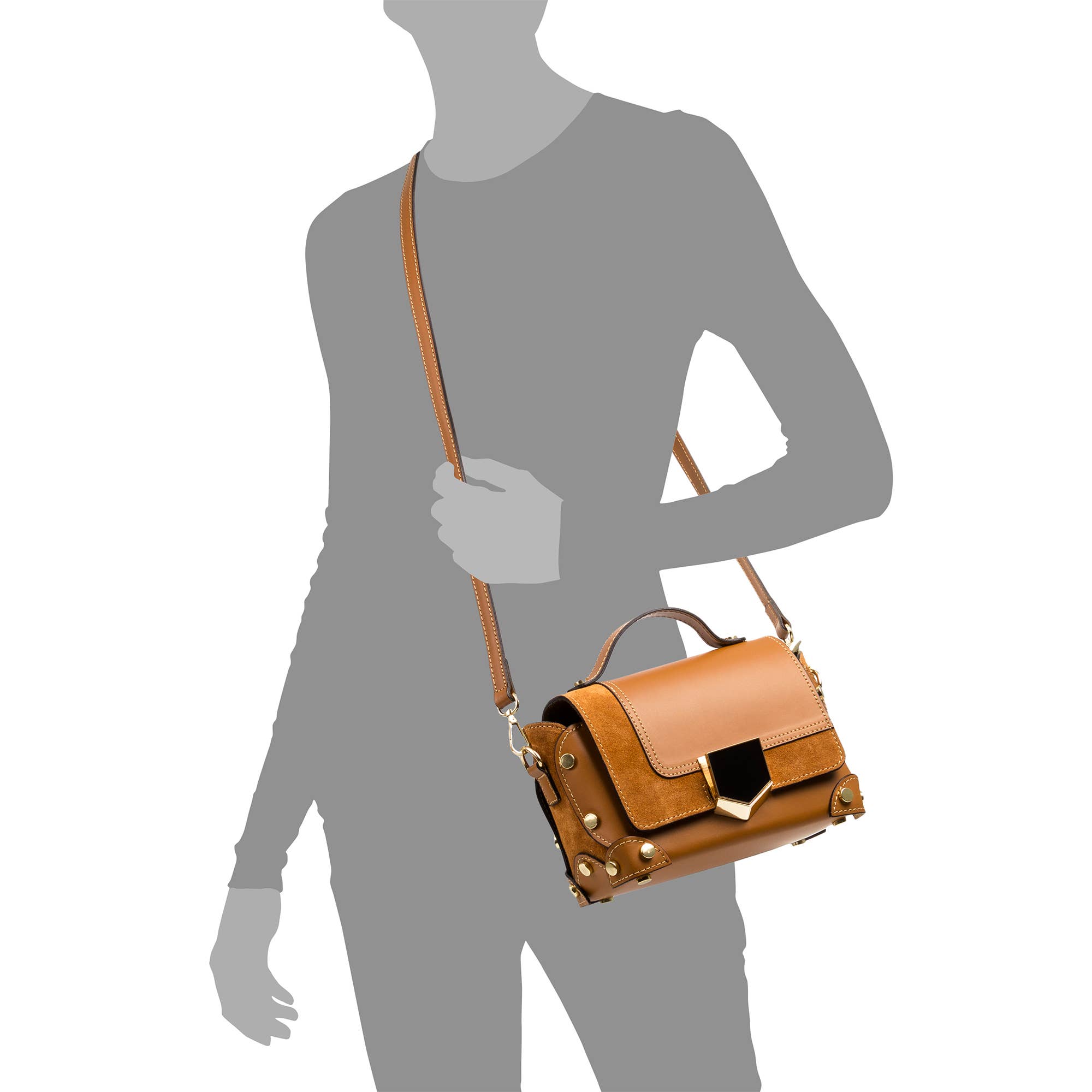 FIRENZE ARTEGIANI – Mala com alça superior – Mulher por atacado – Bolsa feminina Agerola. Couro genuíno Ruga Suede15