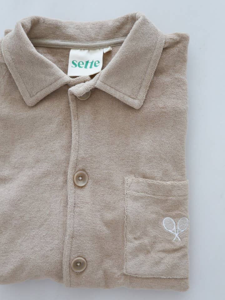 Towel Boy Cabana Shirt - Sand for wholesale by Sette