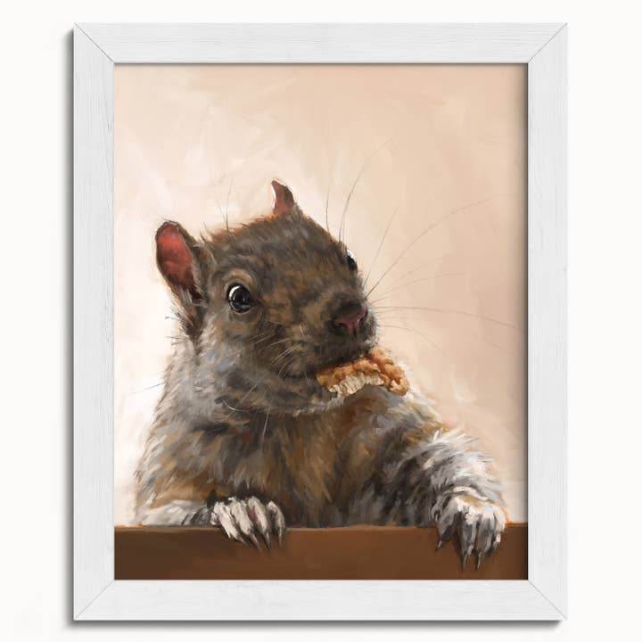 The Ugly Cat Studio - Wholesale Art Print - Grey Squirrel with a Walnut Fine Art Print9