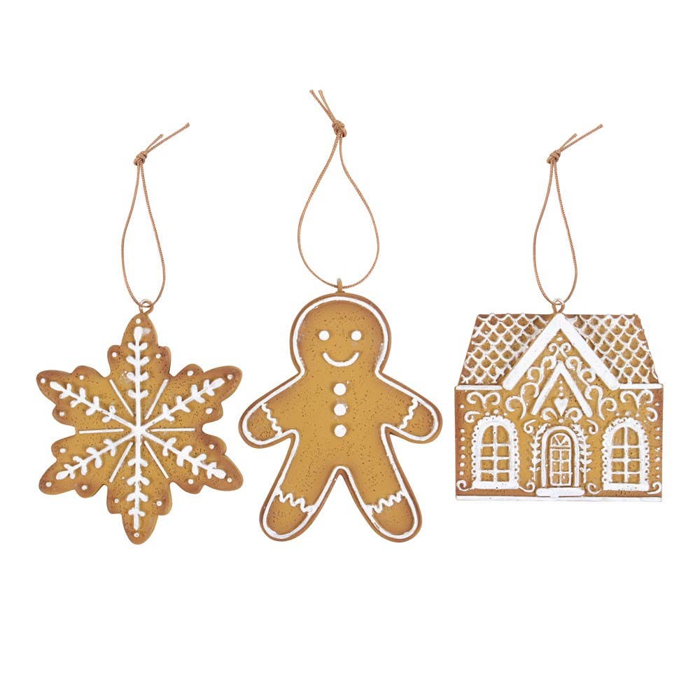 Something Different Wholesale - Wholesale Ornament Set - Set of 3 Hanging Christmas Gingerbread Ornament Decorations1