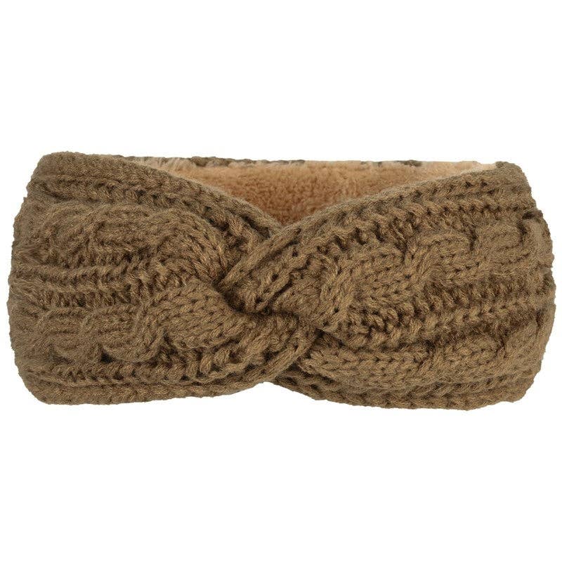 Ekartini - Vente Bandeau – femme - Bandeau en tricot polaire à motif croisé4