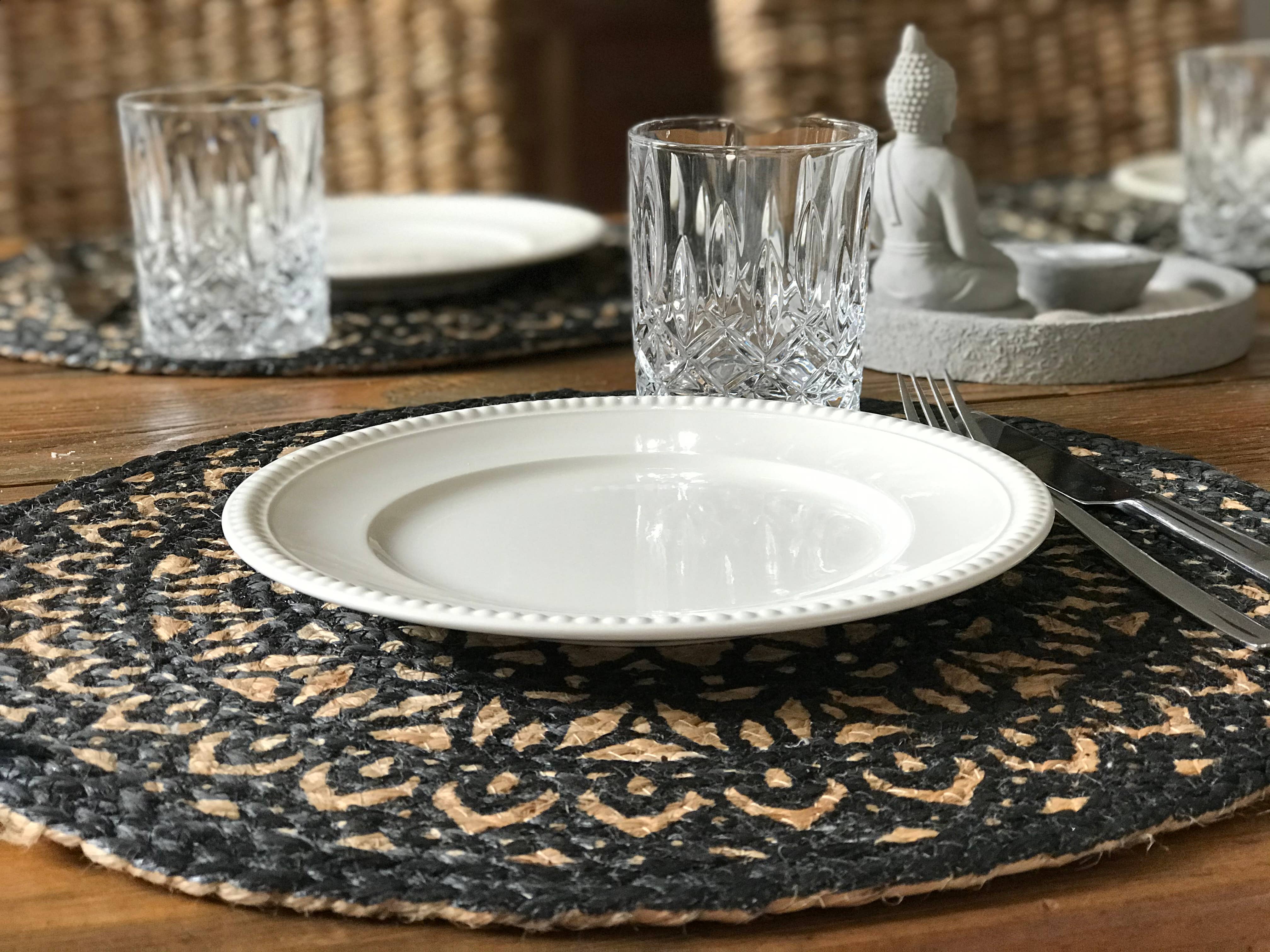 MajKay - Wholesale Placemat - Jute placemat | black print2