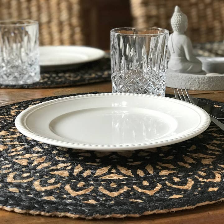 MajKay - Wholesale Placemat - Jute placemat | black print2