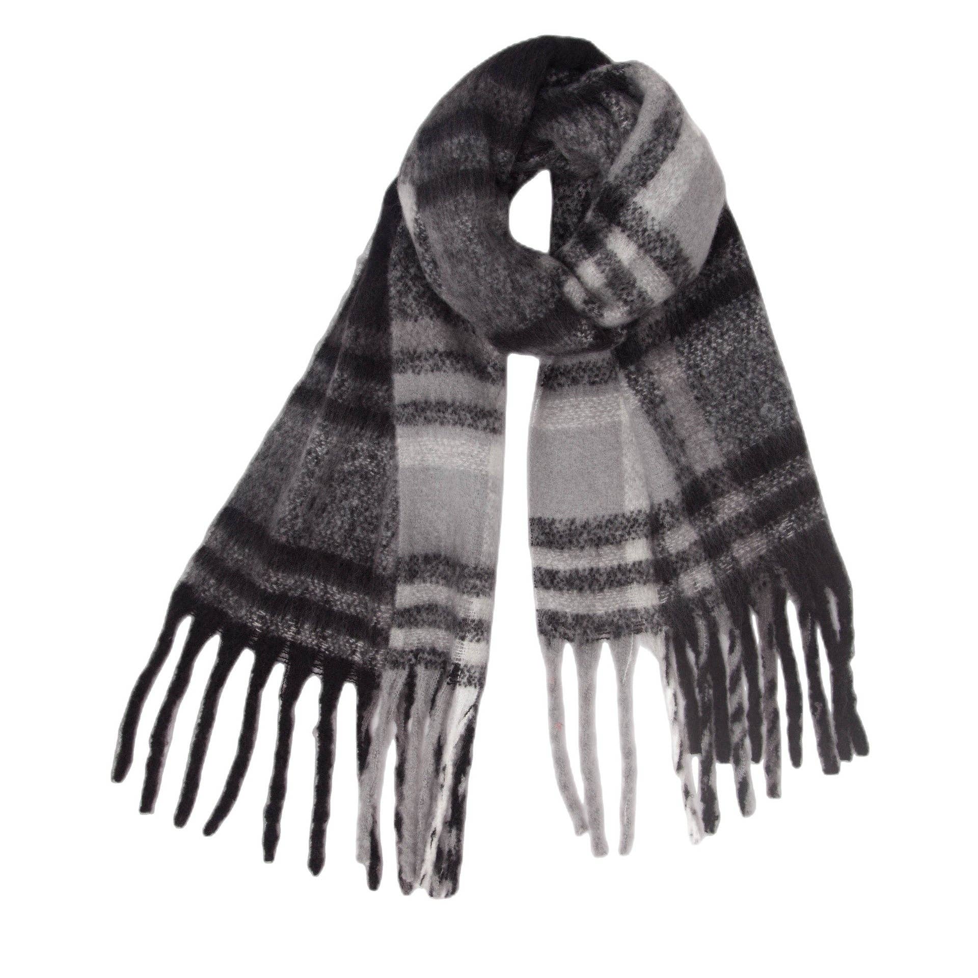 Dipped Shop - Wholesale Scarf - Women's - Tassel Plaid Vintage Scarves DPKS12188