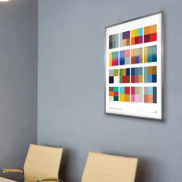 iconsUSA – Engroshandel Plakat – „CapCity Variationer No. 1" farve blok plakat