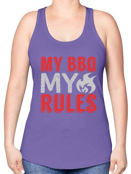 min bbq min regel 344# - bbq -Racerback Tank for engroshandel hos tshirt unlimited