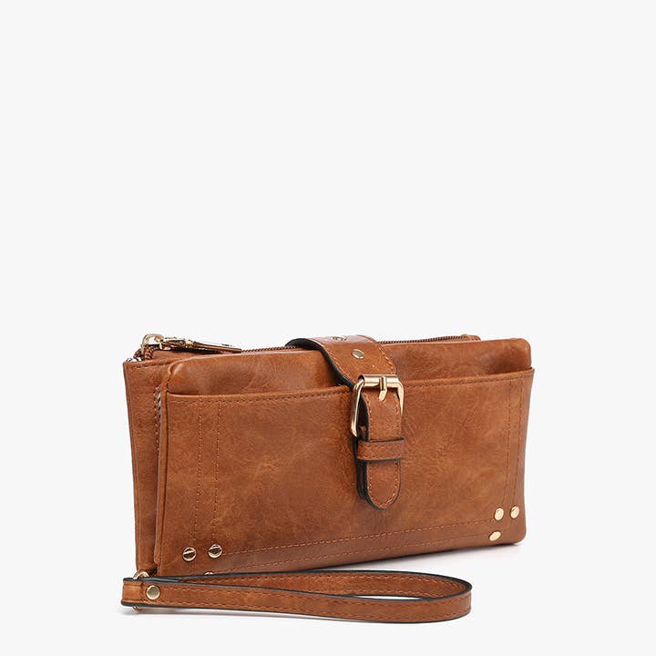 Jen & Co. - Venta al por mayor Cartera - Mujer - Cartera/bolso de mano con hebilla de cadencia WL2230 con cremallera en la parte superior