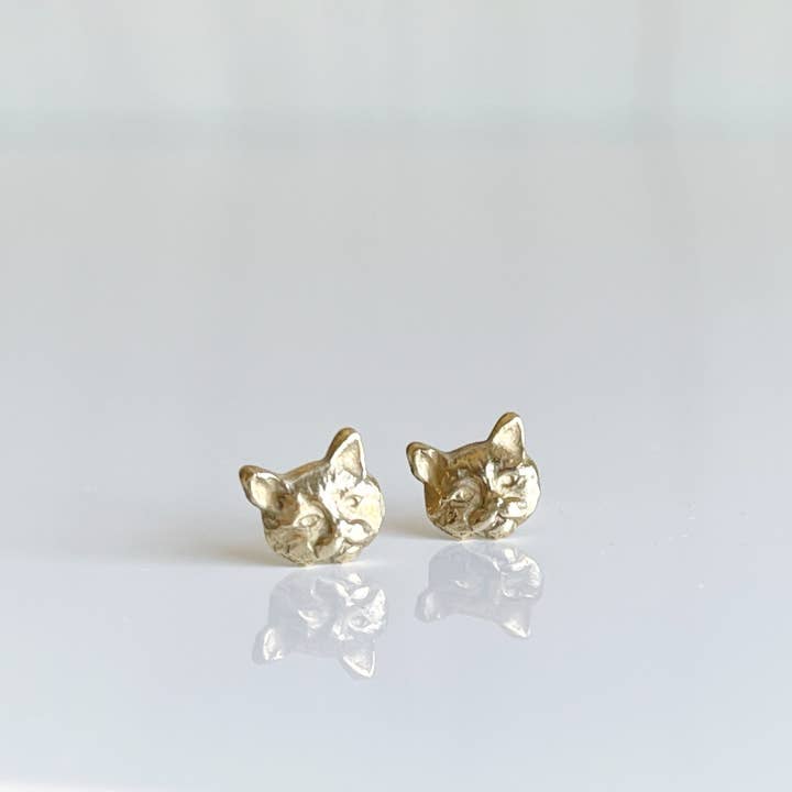 Helen Ethel Jewelry - Wholesale Stud/Post Earrings - Gilded Fauna: Meow Meow Studs