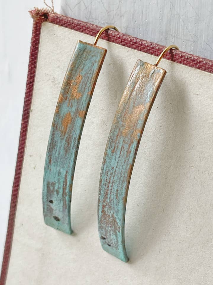 Orecchini pendenti rettangolo Patina per la vendita all'ingrosso da parte di Rage Gems & Jewelry