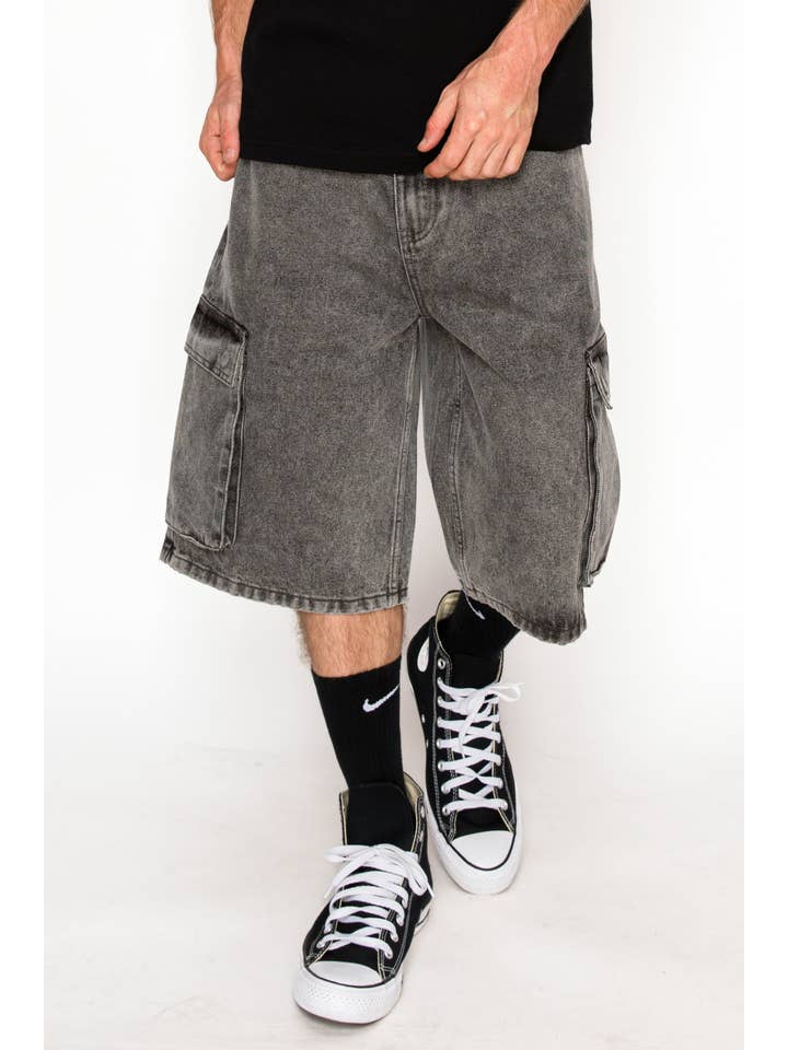 Victorious - Wholesale Shorts – Men's - DS2120 Baggy Fit Cargo Denim Shorts (Open Pack)2