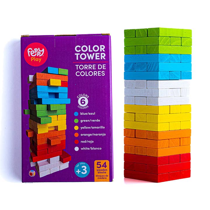 Tumbling Tower pour apprendre les noms de couleurs en espagnol et en anglais pour la vente par Feppy