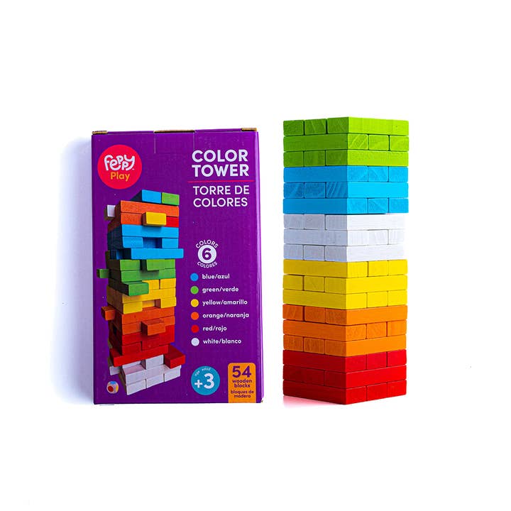Tumbling Tower to Learn Spanish and English Color Names for wholesale by Feppy