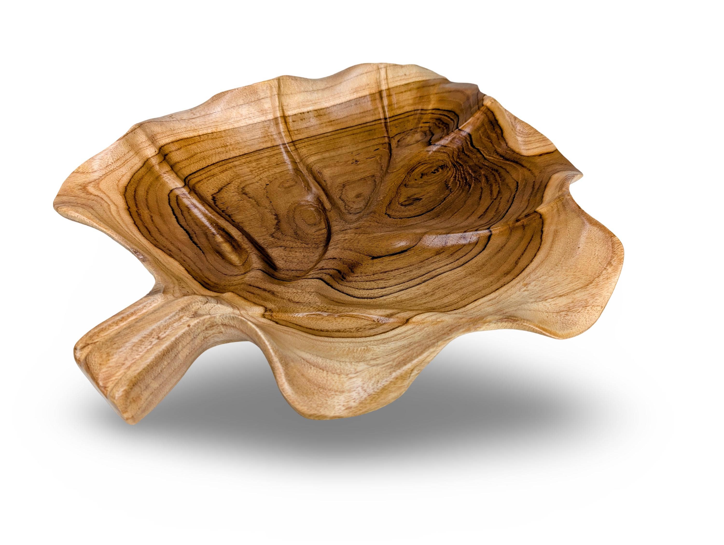 baligood - Wholesale Serve Bowl - WOOD CENTERPIECE BOWL, Wood Table Bowl, Wood Centerpiece, Teak Fruit Plate, Teak3