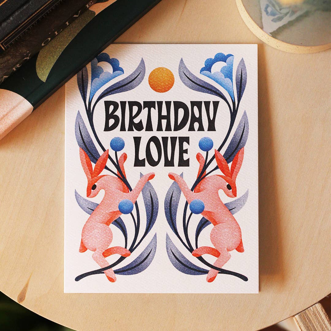 Julie Solvstrom Illustration - Wholesale Birthday Card - Birthday Love Greeting Card | Happy Birthday Card | Rabbits2
