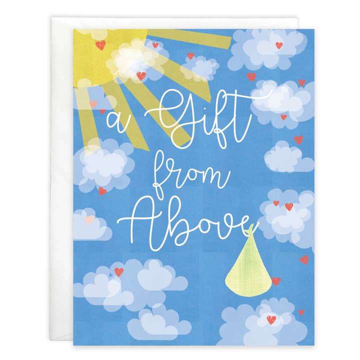 With Scripture Baby Greeting Card - Gift From Above for wholesale by GINA B DESIGNS