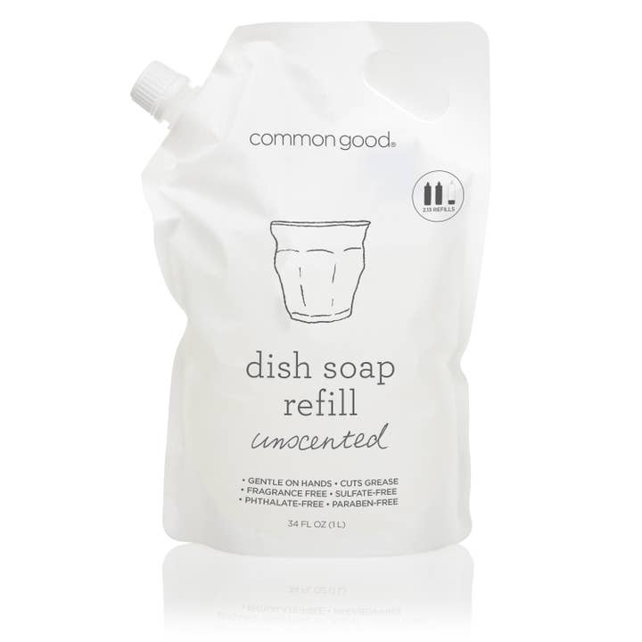 Common Good – Großhandel Spülmittel – Geschirrseife Nachfüllbeutel, 34 Fl Oz