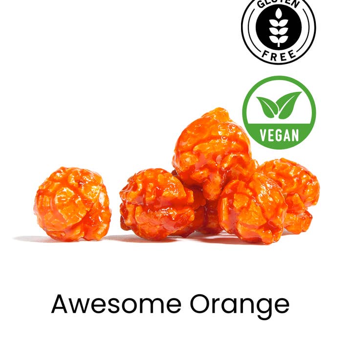 Popcorn au bonbon orange génial pour la vente par Poppington's