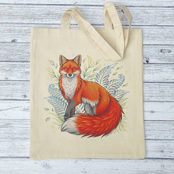 Fox Magic Gusseted Tote Bag for wholesale by Lyndsey Green Illustration
