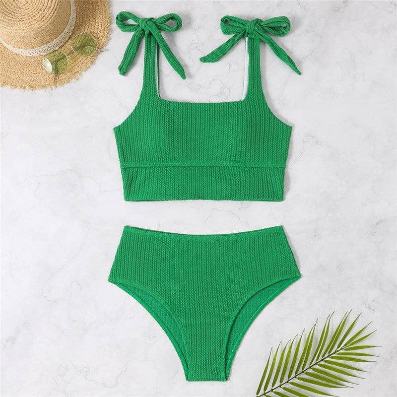 ShieldChic - Wholesale Two Piece Swimsuit - Women's - Two Piece High Waist Conservative Solid Color Swimsuit6