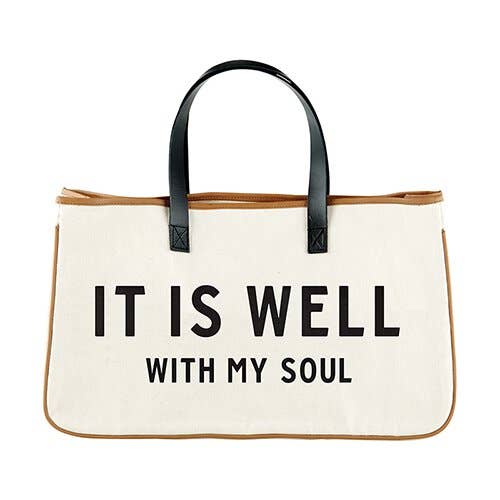 Large Canvas Tote Bag - It is Well for wholesale by Faithworks by Creative Brands