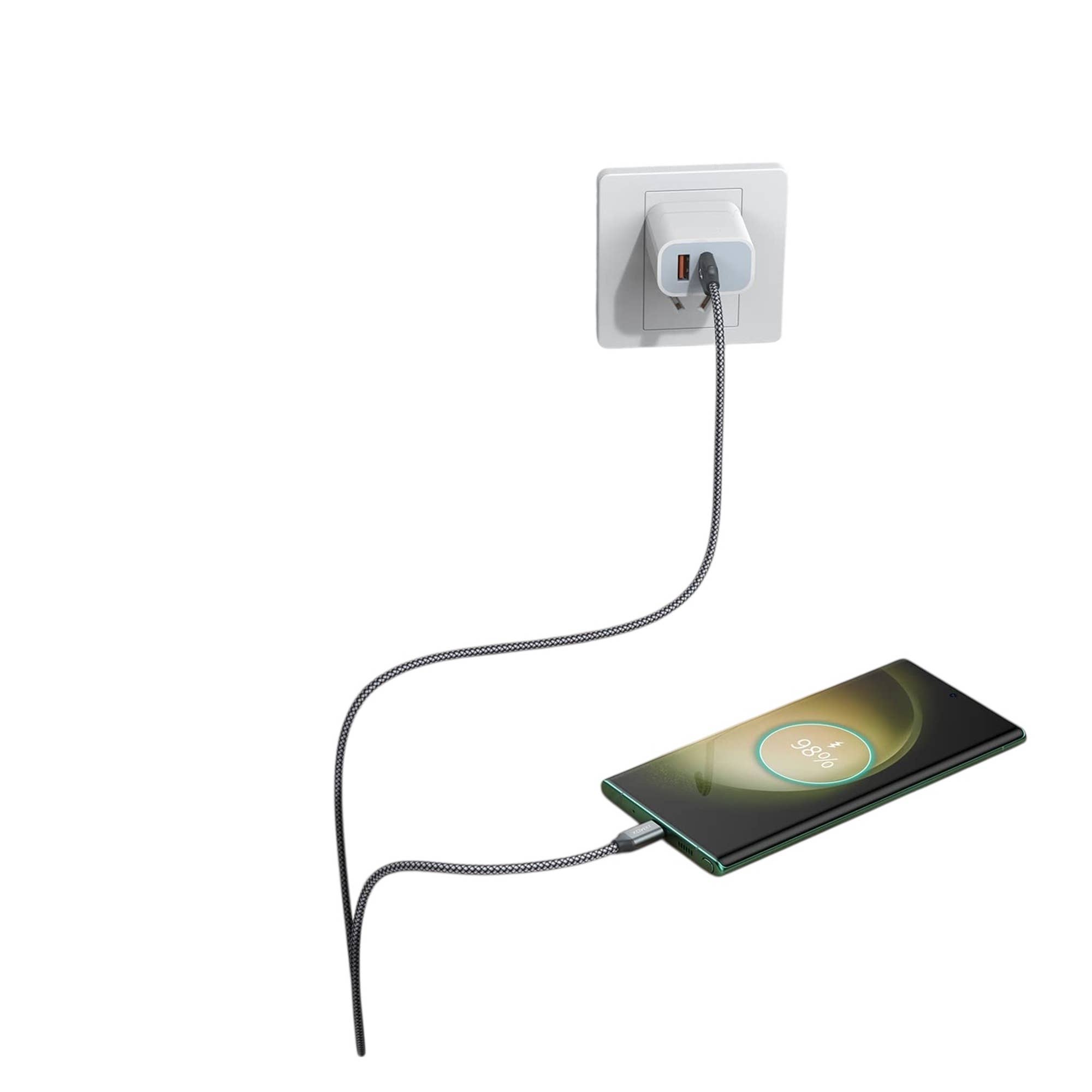 Mighty Wireless - Wholesale Charging Cable - Amazon USB Type C Cable 5 Pack (3/3/6/6/10) G7,G6,V20 Gray2