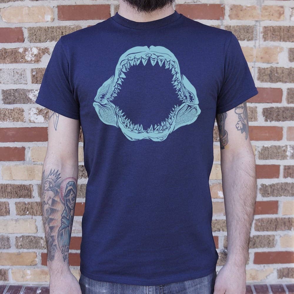 Navy Blue Mouth Of The Megalodon Men's T-Shirt for wholesale on Faire0