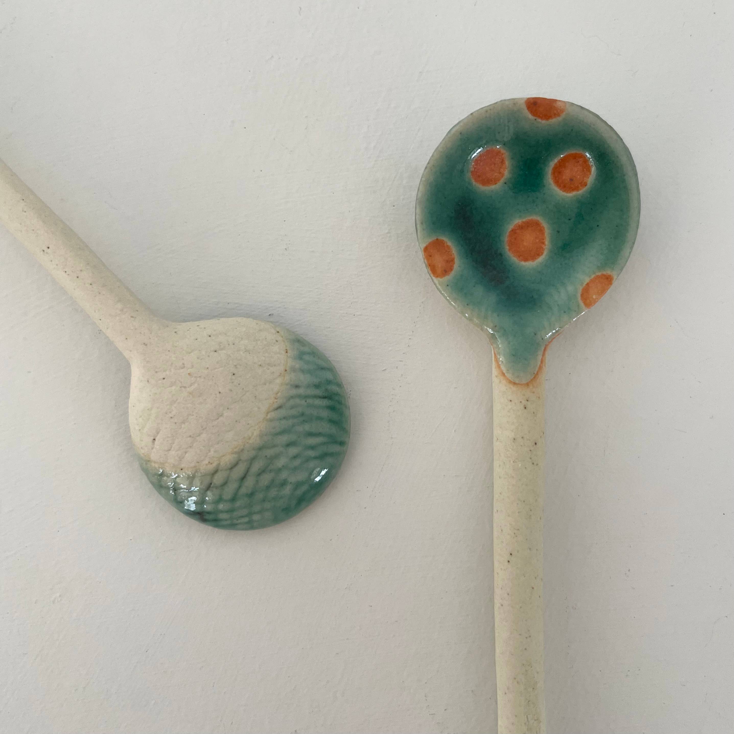 fort & field - Wholesale Table Spoon (Cutlery) - Polka dot small handmade Japanese pottery coffee tea spoon1