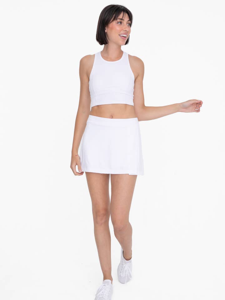 Mono B - Wholesale Skort - Women's - GREEN - A-Line Side Slit Tennis Skort11