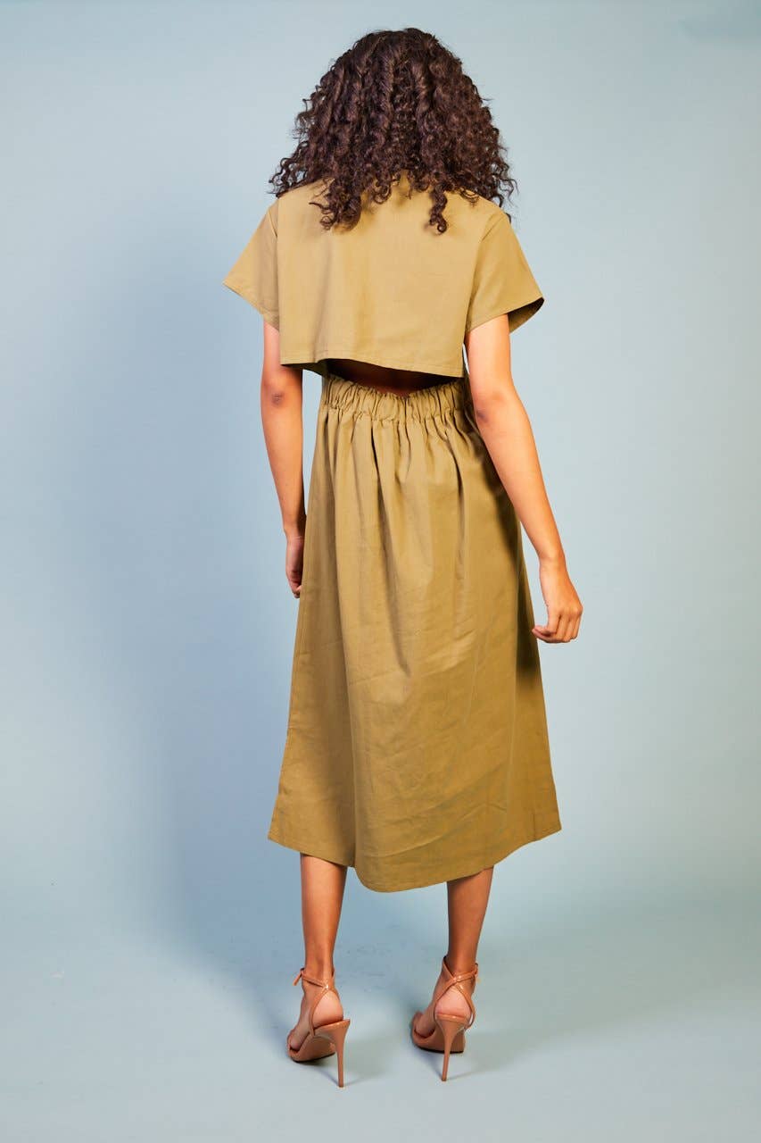 Baloot Clothing - Venta al por mayor Vestido - Mujer - Vestido Penina con Mangas Cap y Detalle en la Espalda4