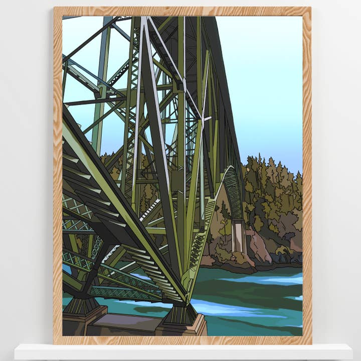 Deception Pass Bridge State Park-plakat for engroshandel hos Wild Life Design Co.