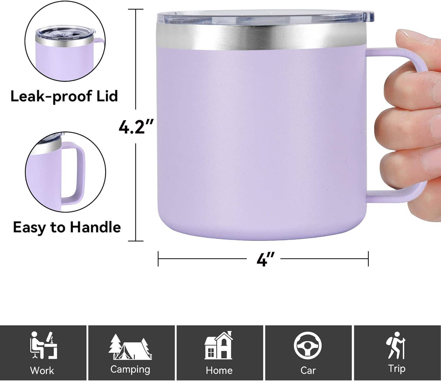 VIGOR - Wholesale Insulated Mug/Tumbler - Insulated Coffee Mug Bulk with Handle, Stainless Steel10