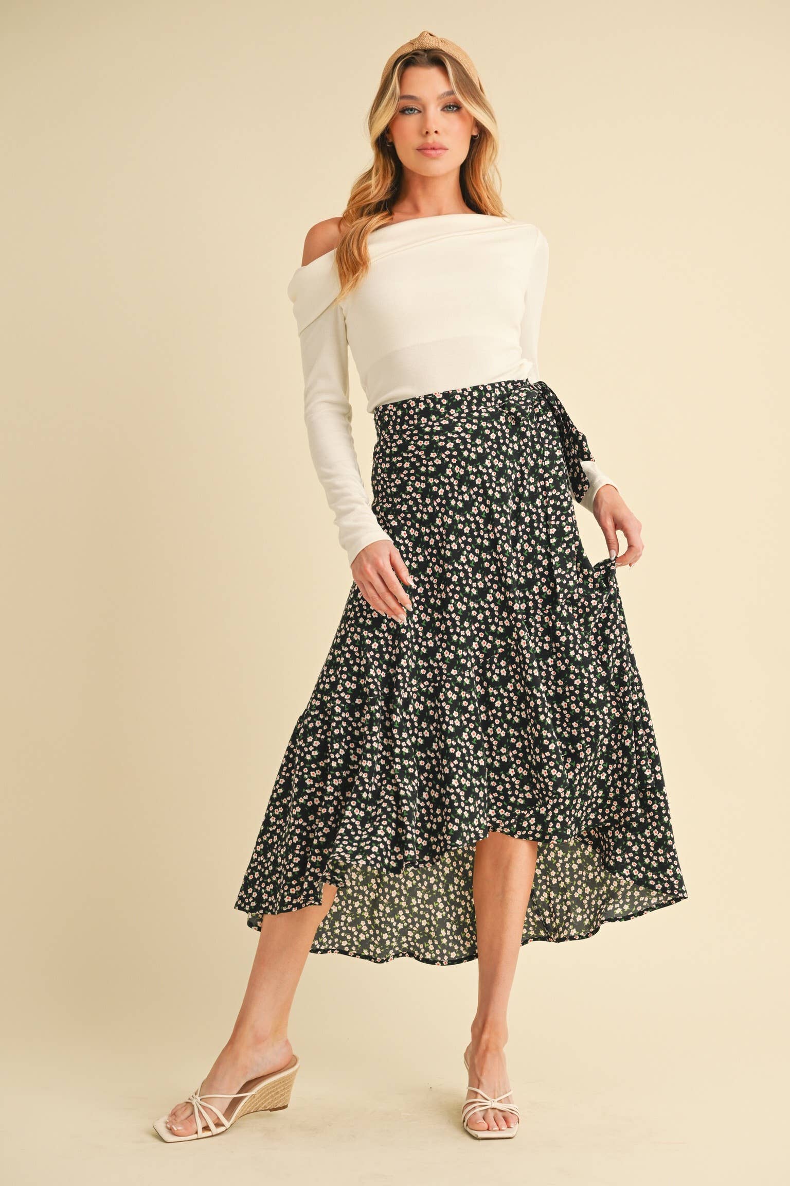 AEMI + CO - Wholesale Skirt - Women's - 7135FN Berti Floral Wrap Skirt0