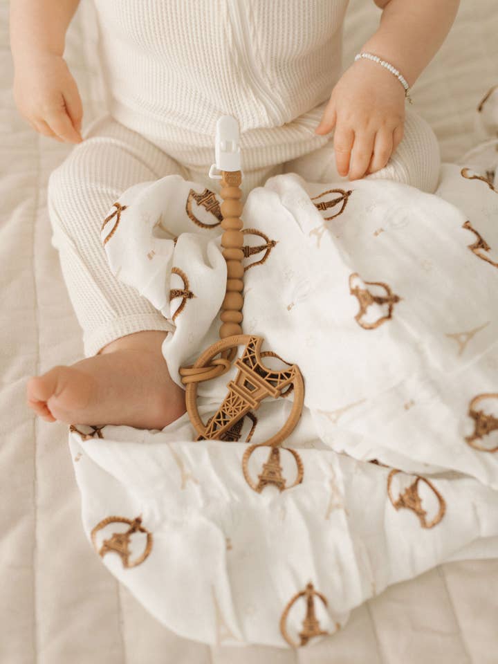 Bebisfilt Paris-tema - Ekologisk bomullsmottagningsfilt för wholesale av Gummy Chic