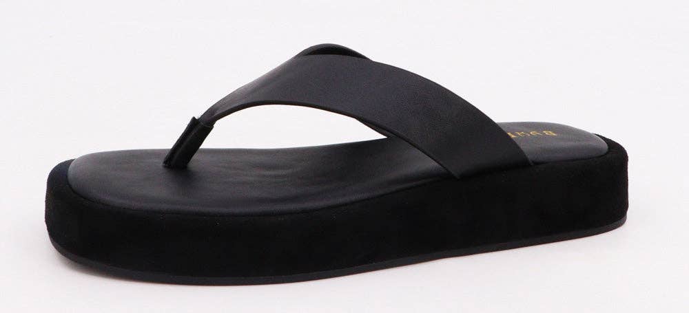 Mars Sky Shoes Wholesale - Wholesale Flip Flops - Women's - Bamboo MAYVEN-18 Women Thick Bottom Plain Thong Strap Sandal0