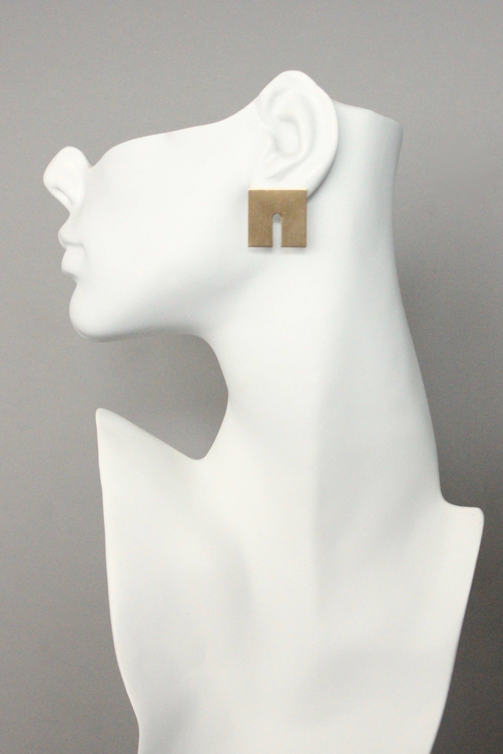 David Aubrey Jewelry - Wholesale Stud/Post Earrings - BRSE103 Geometric brass post earrings1