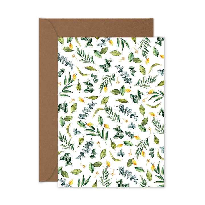 Grønne blade - Hverdags lykønskningskort for engroshandel hos littlehoothoot
