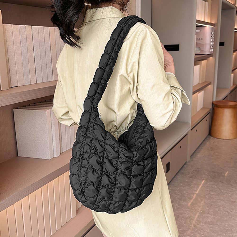 Sensibling Corp. - Wholesale Shoulder Bag - Women's - Quilted Puffer Tote / Shoulder Bag Cloud Bag9