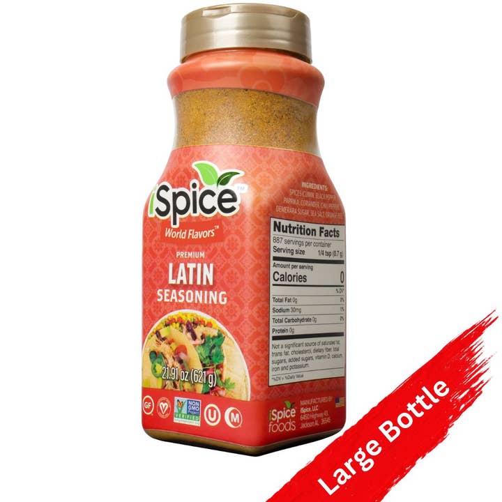 iSpice Blend | Latin Seasoning | 21.91 oz | Mixed Spice & Seasoning | Food Service | Halal | Kosher | Non GMO for wholesale by iSpice