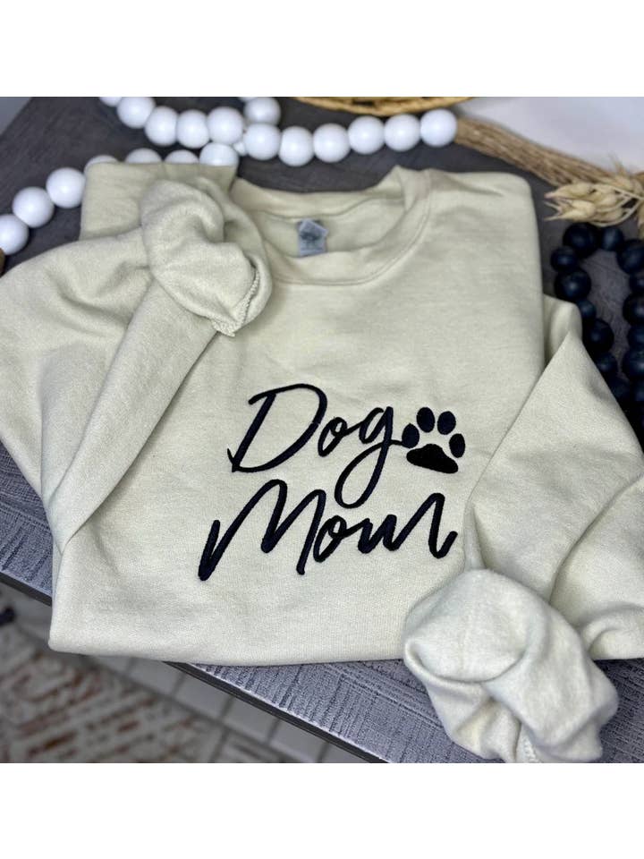 Dog Mom Embroidery Sweatshirt for wholesale on Faire