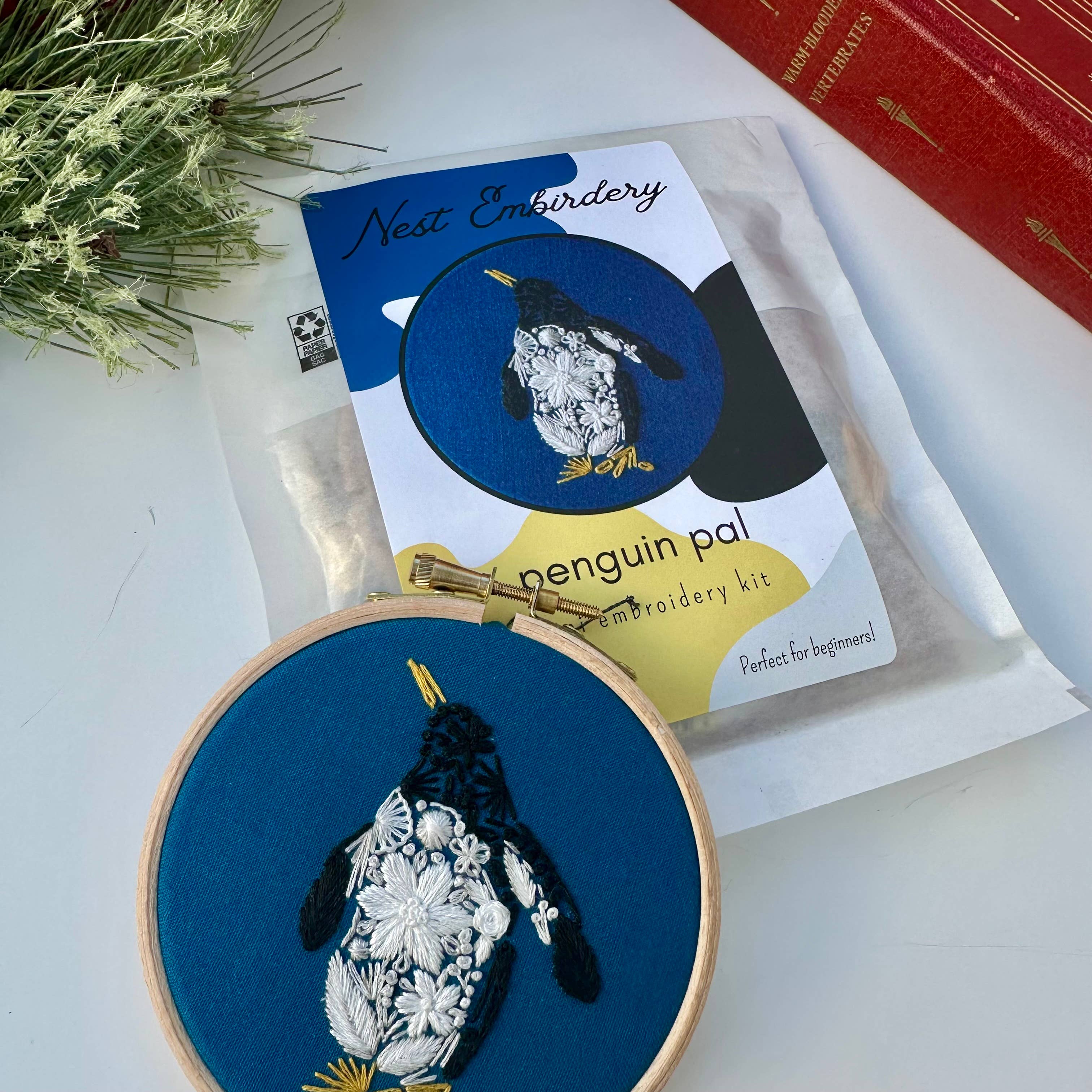 Nest Embirdery - Wholesale Embroidery/Cross Stitch Supplies - Penguin Pal Mini Kit3