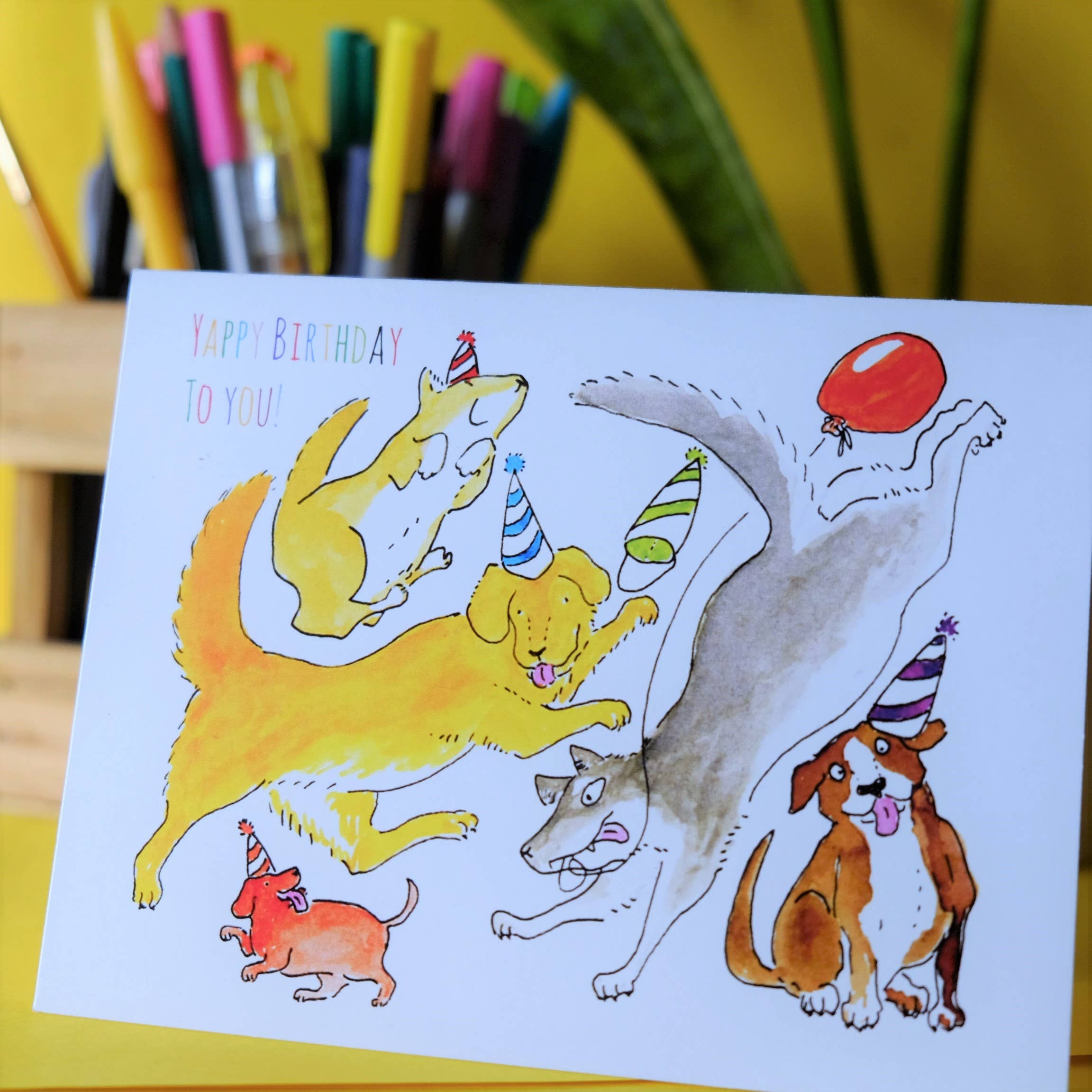 SquidCat, Ink - Wholesale Birthday Card - Yappy Birthday Card2